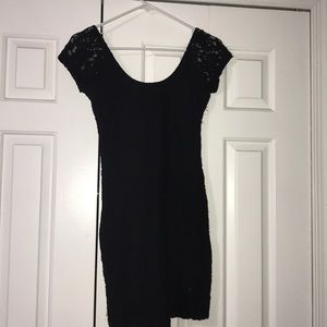 Garage Skinny Black Lace Mini Dress